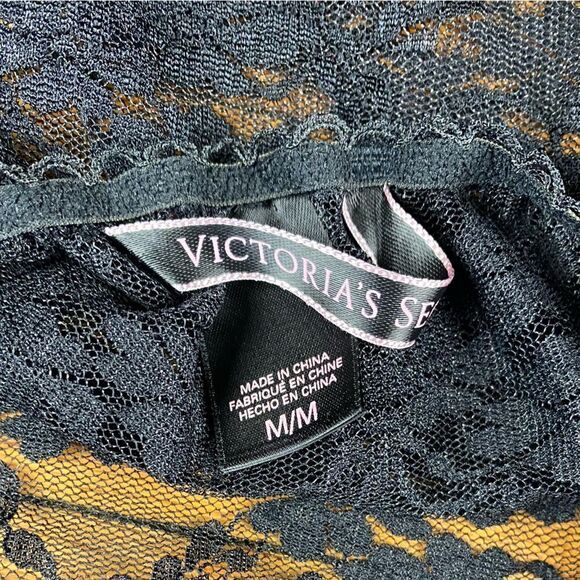 Victorias Secret Y2k Black Mesh Slip Dress Size M - Picture 7 of 8